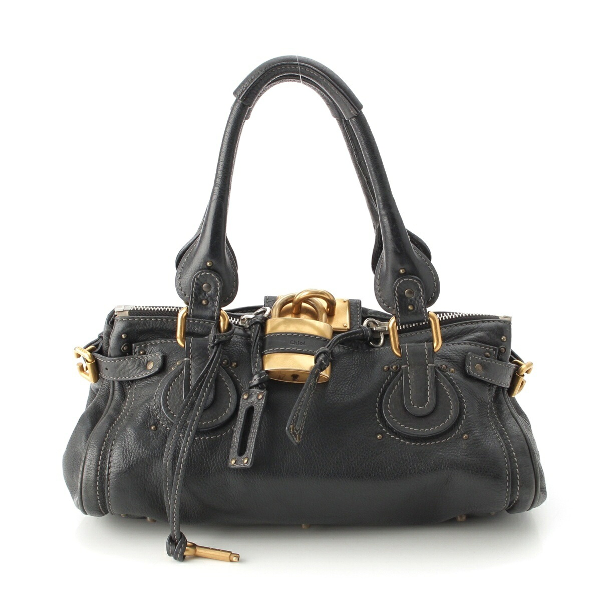 クロエ Chloe Paddington パディントン なめし革 2WAY 肩肉 ハンドバック 黒いこと【中古】【定め事品引きうける】
