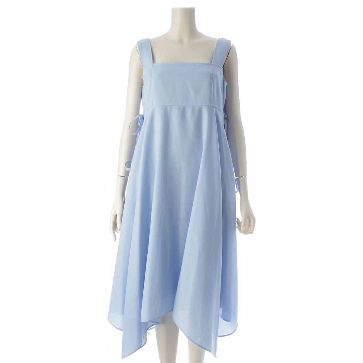 アディアム ADEAM 24年 Handkerchief Dress ハンカチーフドレス ポリエステル 衣裳 45091 ともし火青碧 2【中古】【定まり品引き請ける】