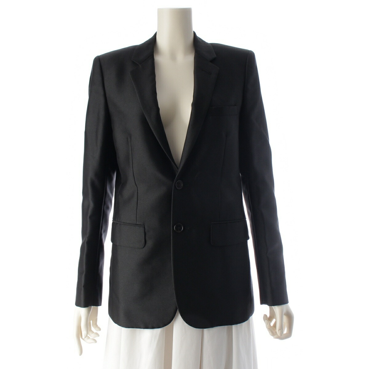 サンローラン SAINT LAURENT 13AW エディ期 ピーコート テーラードジャケット 337873  黒いこと 44【中古】【定まり品引き請ける】