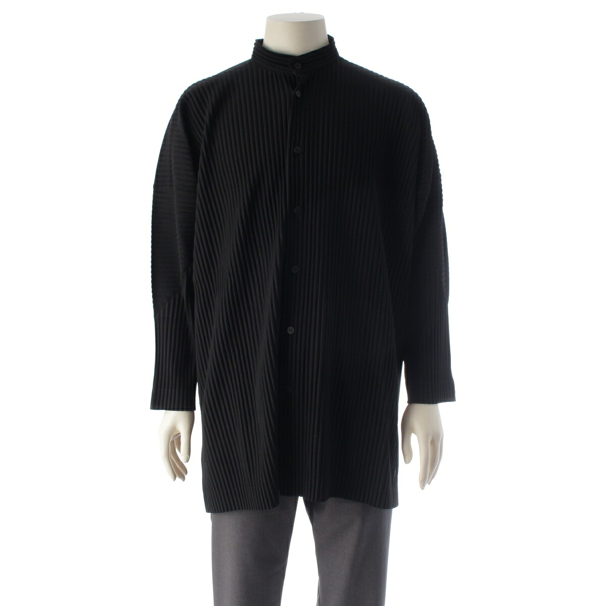 オムプリッセ イッセイミヤケ HOMME PLISSE ISSEY ロングプルオーバー ジレー HP11JJ106 黒いこと 2【中古】【定め事品引きうける】