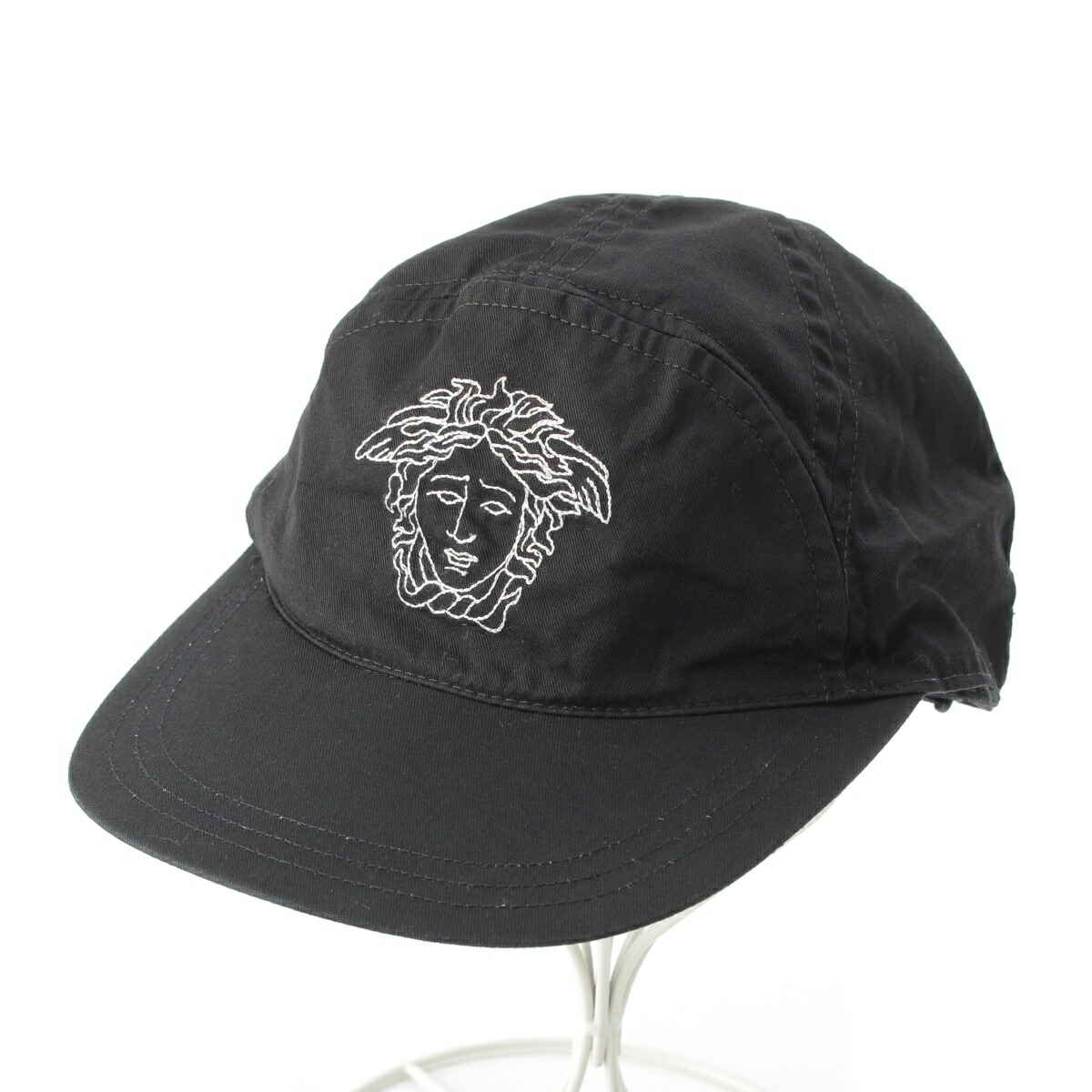 ジャンニ・ヴェルサーチェ Gianni Versace ロゴタイプ刺しゅう 旗がしら かぶり笠 黒いこと【中古】【置き目品引き受ける】