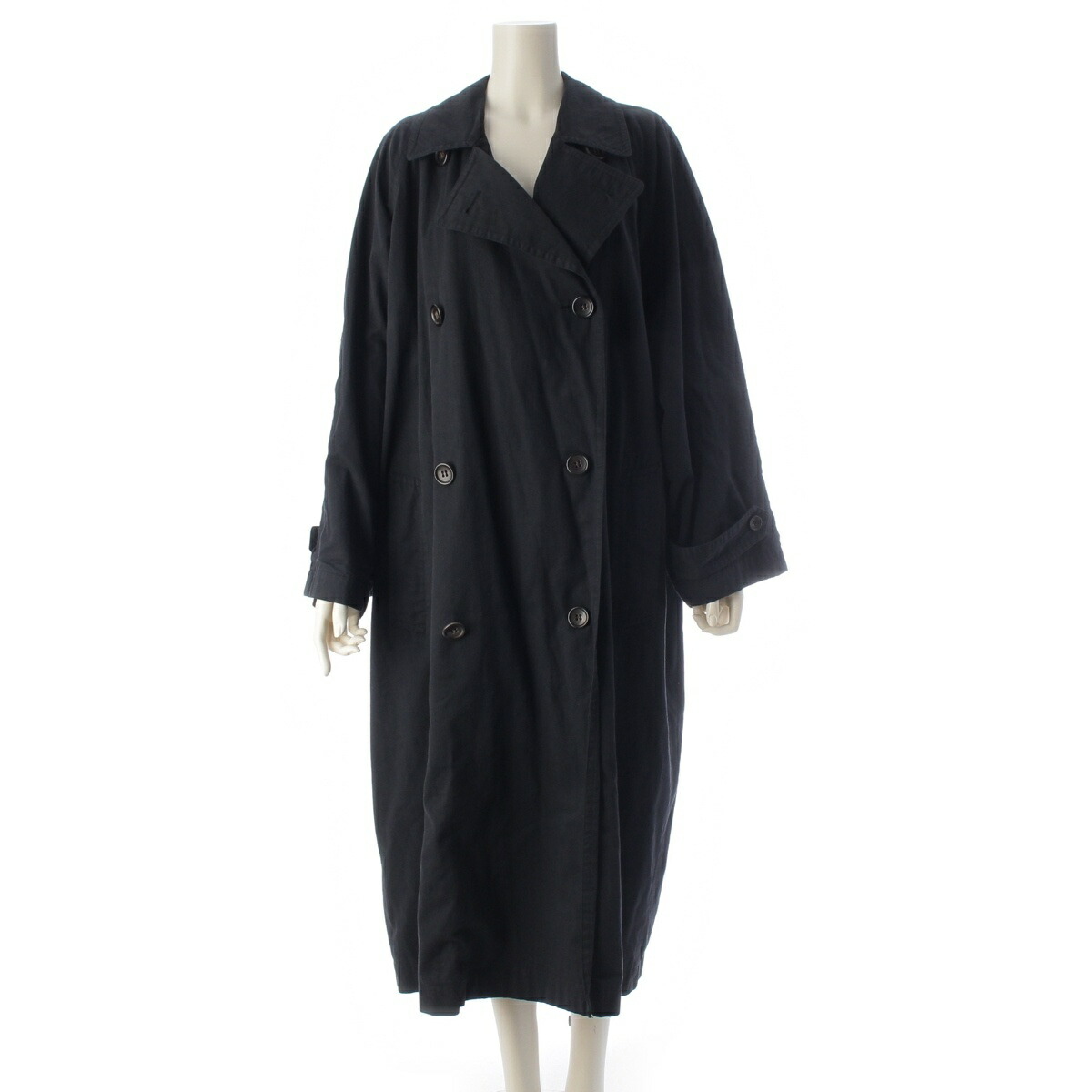 トリココムデギャルソン tricot COMME des GARCONS 80s 綿織物 大層らしい大きさ アウター 厚地の外套 TC-080130 黒いこと【中古】【定め事品引きうける】