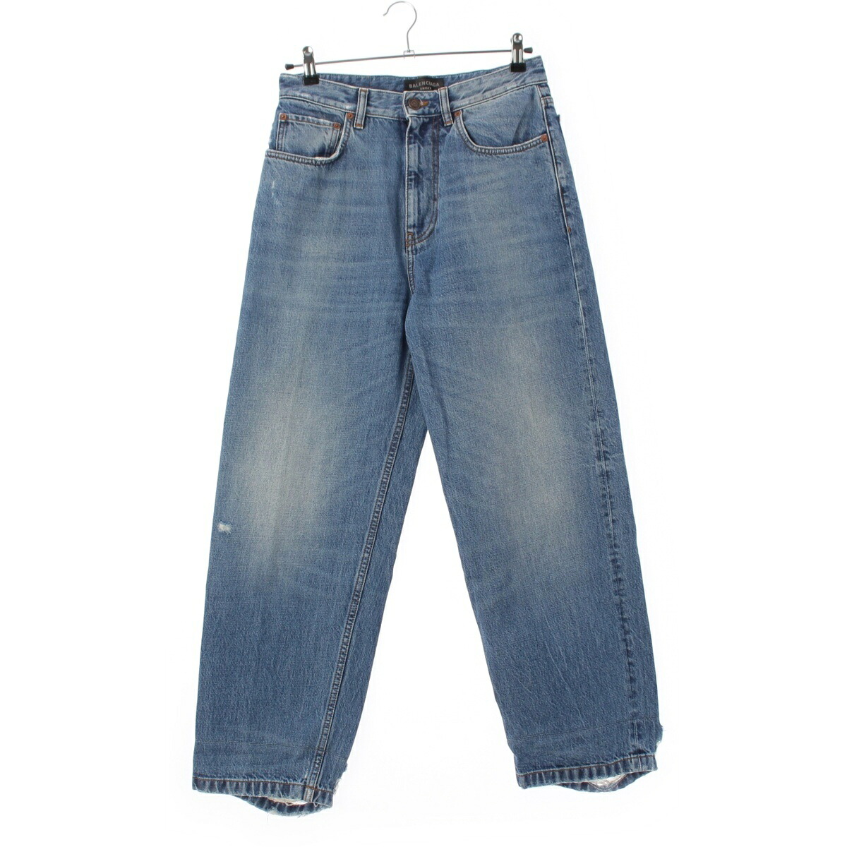 バレンシアガ BALENCIAGA 22年 ダメージ デニムパンツ ジーンズ 736540 インディゴ XXS【中古】【正規品保証】｜retro