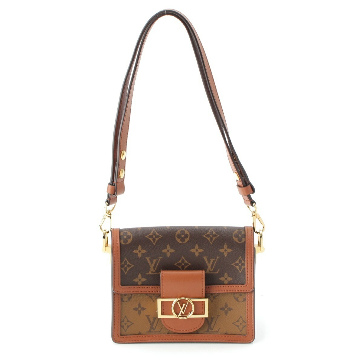ルイヴィトン LOUIS VUITTON ドフィーヌ MINI モノグラムリバース 新型 ２WAY 肩肉 クラッチペダル御徒面子 M45959 赤銅色系【中古】【定め事品引きうける】