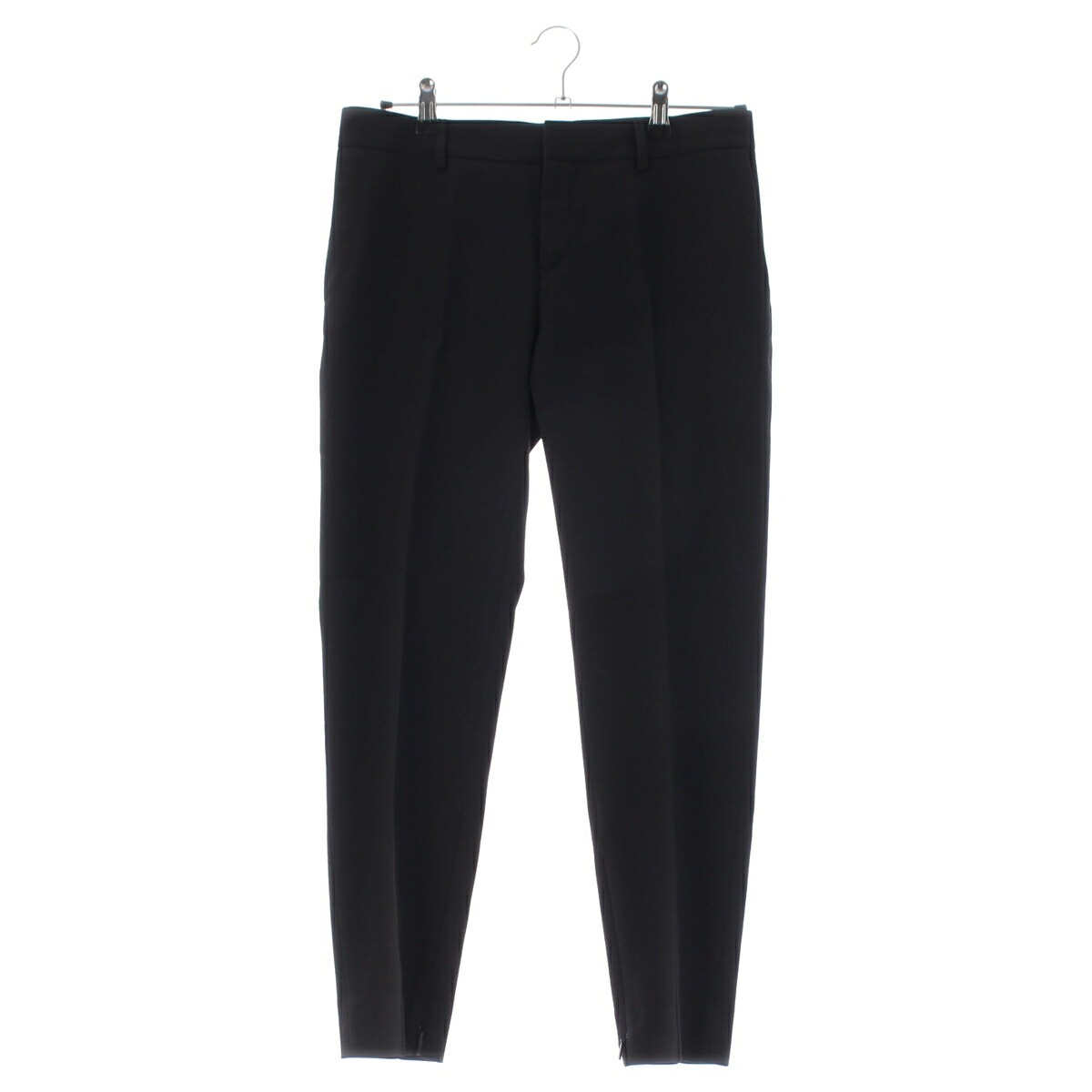 サンローラン SAINT LAURENT 19年 ウール サイドジップ スラックス パンツ 531499 ブラック 36【中古】【正規品保証】|retro