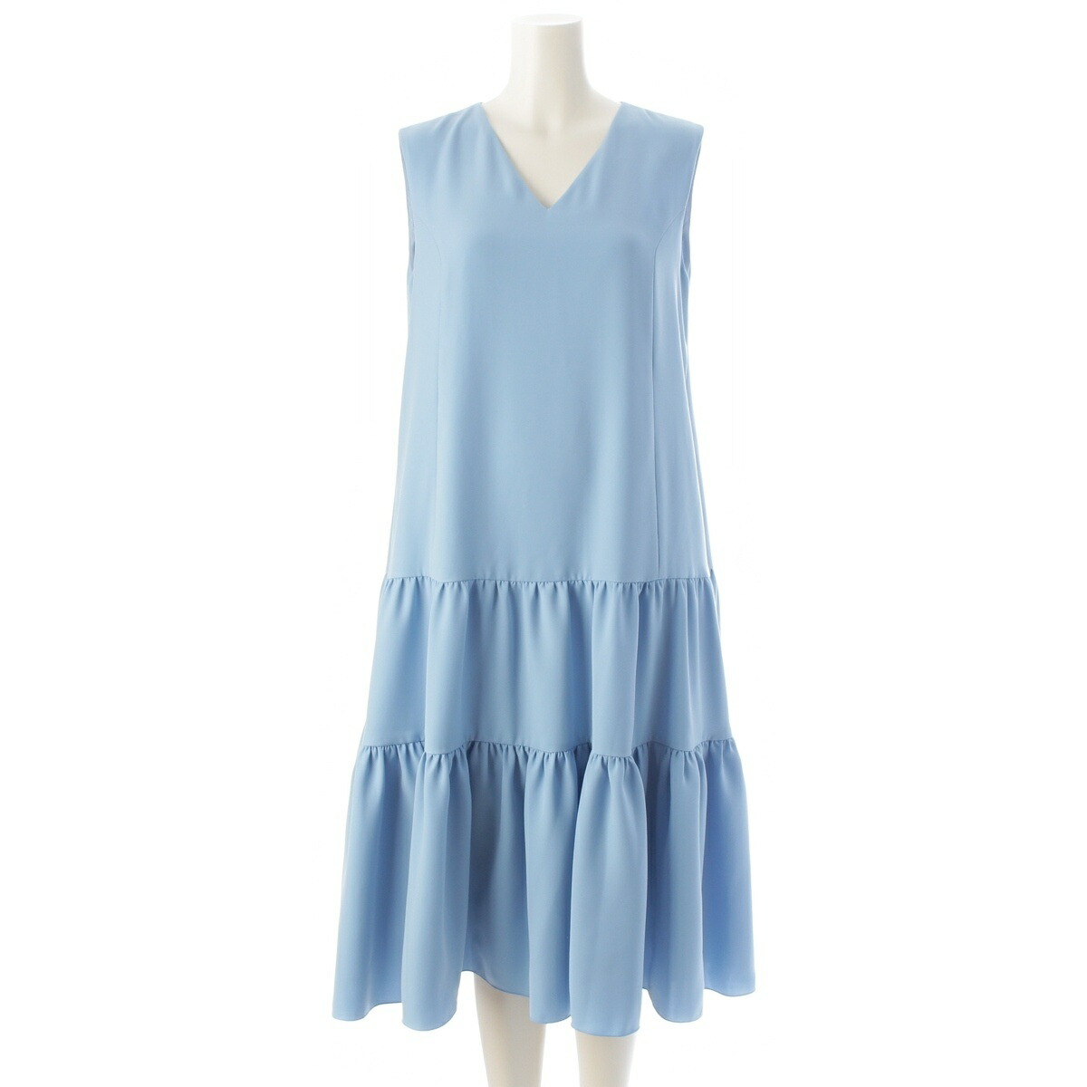 フォクシー ニューヨーク州 FOXEY NEW YORK 26年 Loulou ノースリーブ 衣裳 御召しもの 45768 ロイヤル青碧 42【中古】【定め事品引きうける】