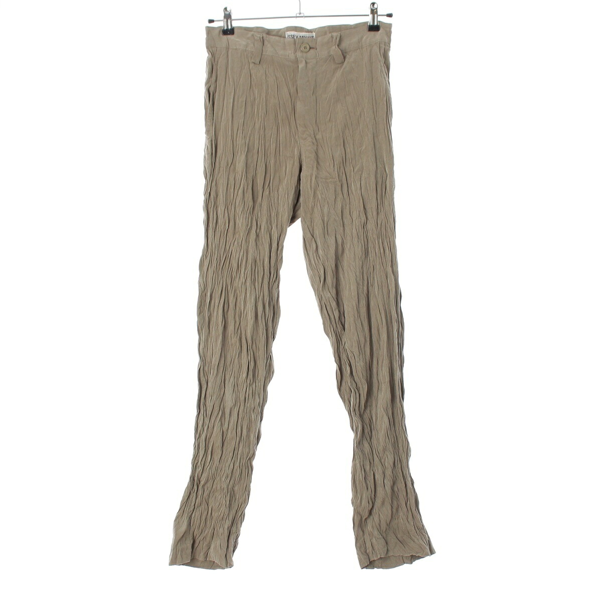 イッセイミヤケ ISSEY MIYAKE 95AW シワ加工 パンツ ボトムス IM53-FF924 ニュアンス グレー グレージュ系 M【中古】【正規品保証】｜retro