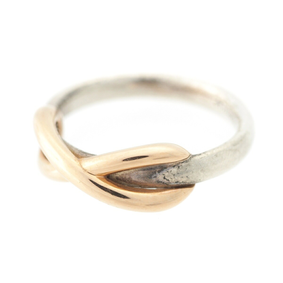 ティファニー TIFFANY&Co. インフィニティ 925 Au750 リング 指輪 ジュエリー シルバー ゴールド 5.5号 3.3g【中古】【正規品保証】｜retro