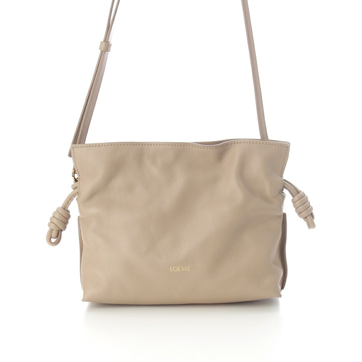 ロエベ LOEWE フラメンコクラッチ ミニ ナパカーフ ショルダーバッグ A411FC2XA6 サンド ベージュ【中古】【正規品保証】｜retro
