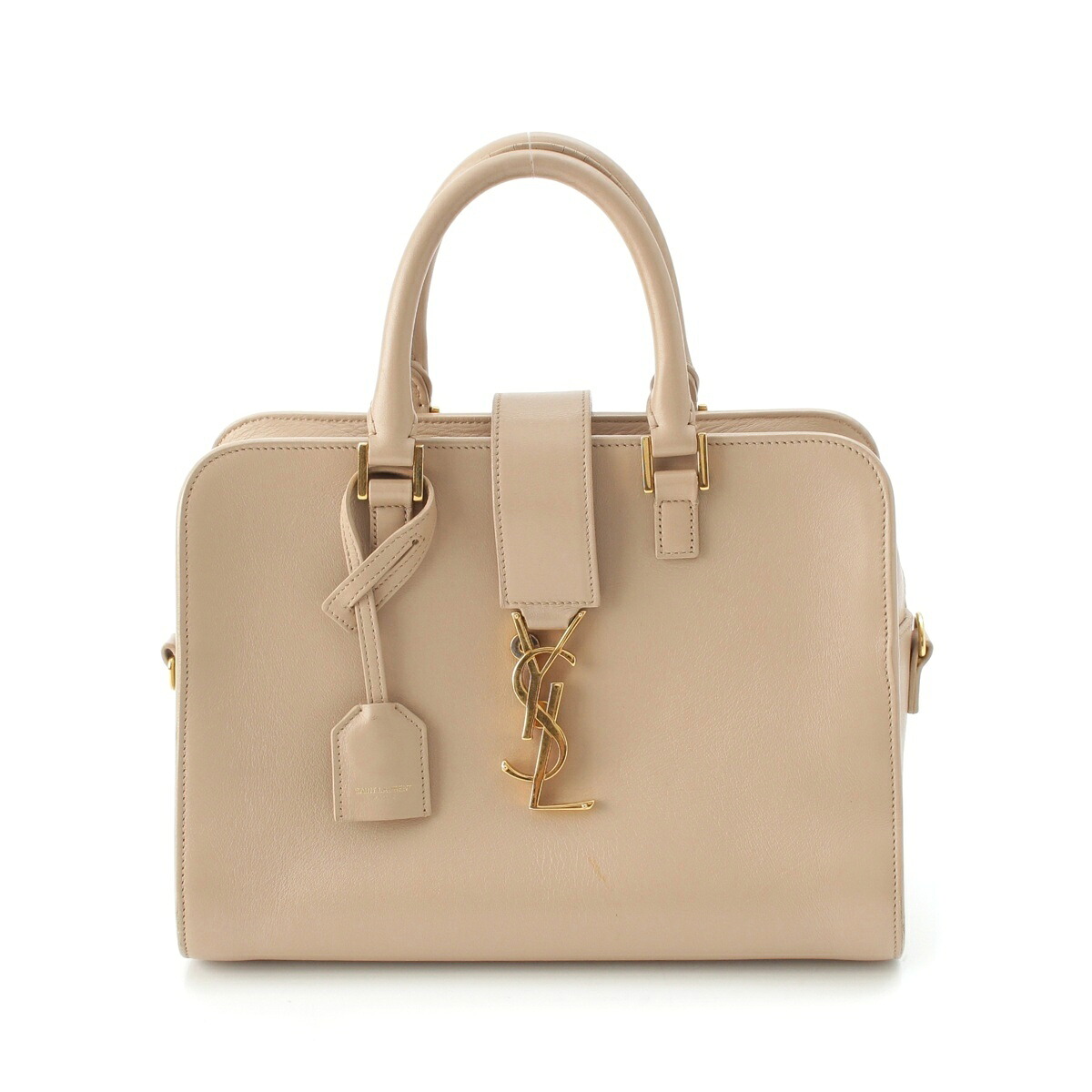 サンローラン SAINT LAURENT ベイビーカバス レザー 2way ショルダー ハンドバッグ 372087 ベージュ【中古】【正規品保証】|retro