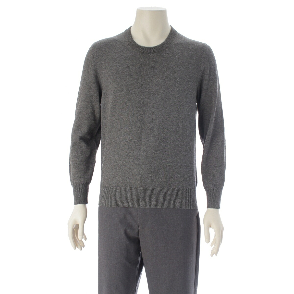 メゾンマルジェラ Maison Margiela 2014 コットン ウール エルボーパッチ セーター ニット トップス S50HA0760 グレー S【中古】【正規品保証】｜retro
