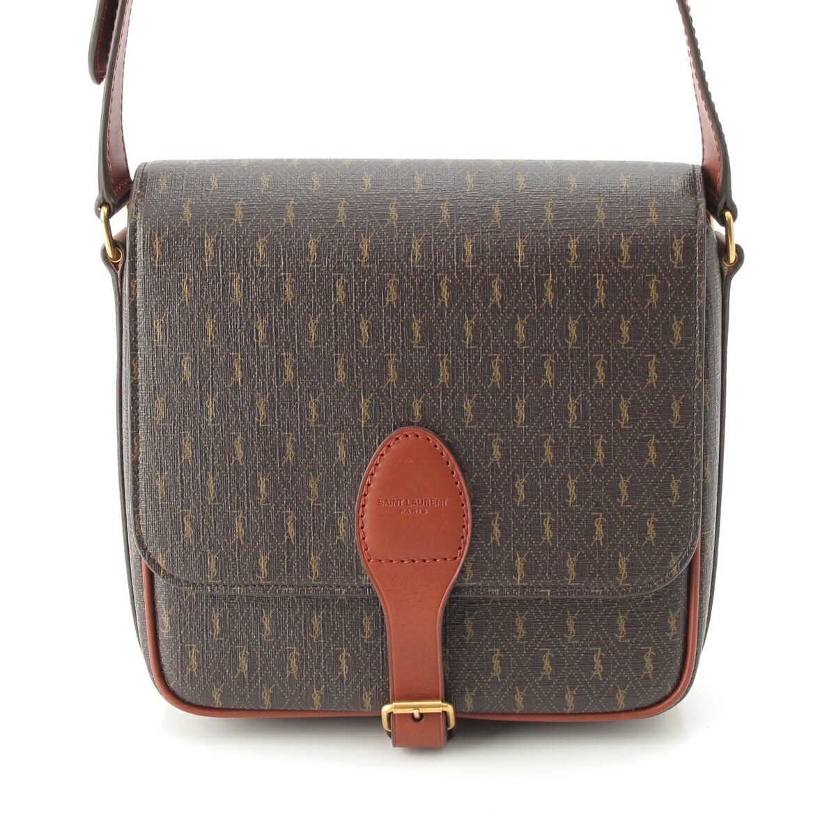サンローラン SAINT LAURENT ル モノグラム ミディアム サッチェル PVC レザー ショルダーバッグ 668582 ブラウン【中古】【正規品保証】|retro