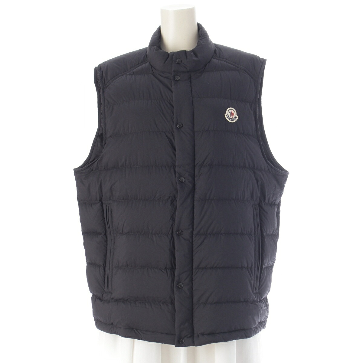 モンクレール MONCLER 25年 ロゴ BARTHE GILET ダウンベスト ネイビー 4【中古】【正規品保証】｜retro