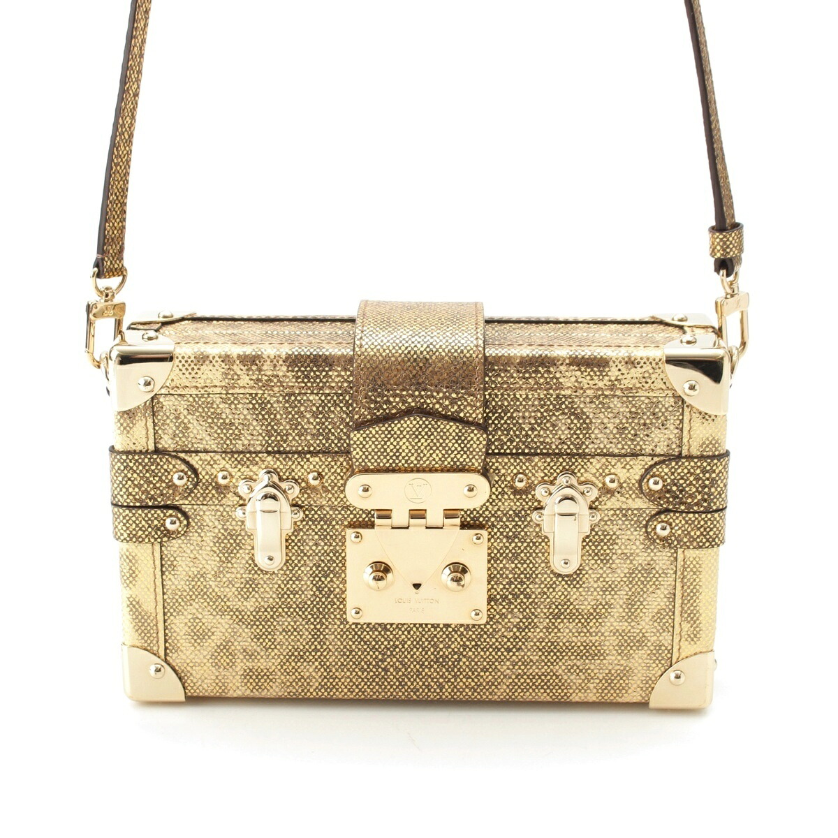 ルイヴィトン LOUIS VUITTON Petite Malle プティット マル リザード ショルダーバッグ M21446 ゴールド【中古】【正規品保証】｜retro