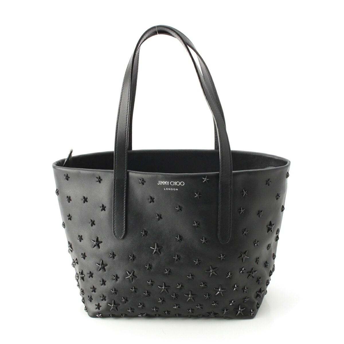 ジミーチュウ JIMMY CHOO ソフィア レザー スタッズ ハンドバッグ ソー ブラック S【中古】【正規品保証】|retro