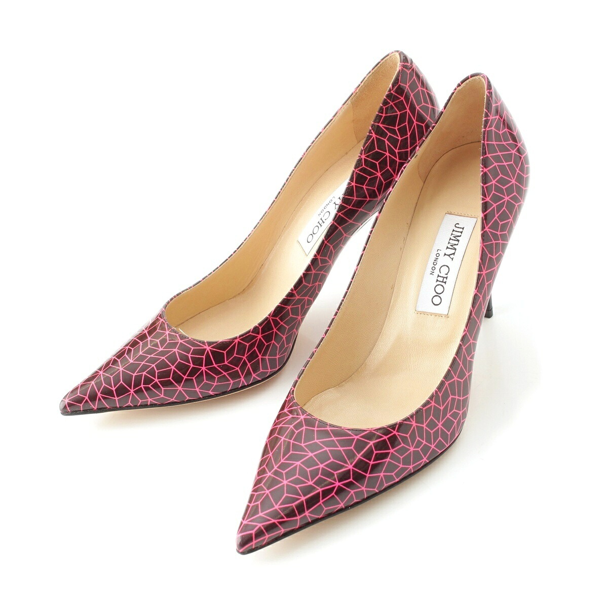 ジミーチュウ JIMMY CHOO パテント ポインテッド トゥ パンプス ピンク 39【中古】【正規品保証】|retro