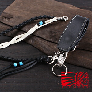 レッドムーン　ウォレットチェーン　レザー　ブラック 楽天市場】REDMOON レッドムーン ウォレットチェーン・レザーロープ 革