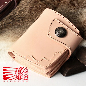 REDMOON レッドムーン MID Line 二つ折り財布 ナチュラル NHR-01CE-MID イ&minus;グル[メンズ 男物 本革 サドルレザー 日本製 職人 匠 財布 革財布 ウォレット ショートウォレット おしゃれ かっこいい 大人 彼氏 男性 プレゼント]｜REDMOON専門店 レッタンヨロズヤ