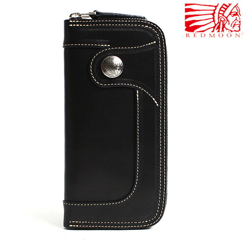 REDMOON 赤いことお月さま MID Line 別注 ラウンドチャック 長銭入れ 革 LP2000-CWA-MID Black ロングラウンドウォレット型[ 今めかしい かっこいい 成年者 彼 成人男性 差し上げ物]
