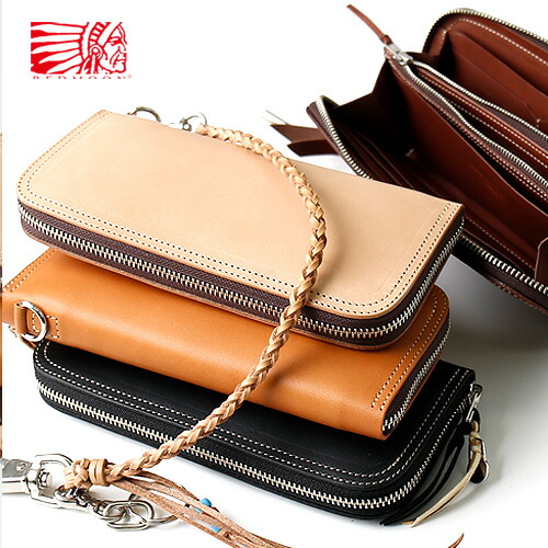 REDMOON レッドムーン New Round zip Long Wallet (fastener) ラウンドファスナー(ジップ)ロングウォレット プレーン Dカン LP2000-RMPPW [長財布 レザー メンズ 男物 本革 サドルレザー ロープ 日本製 職人 匠 財布 革財布 男性 プレゼント 名入れ LP2000-RMPPW-D]