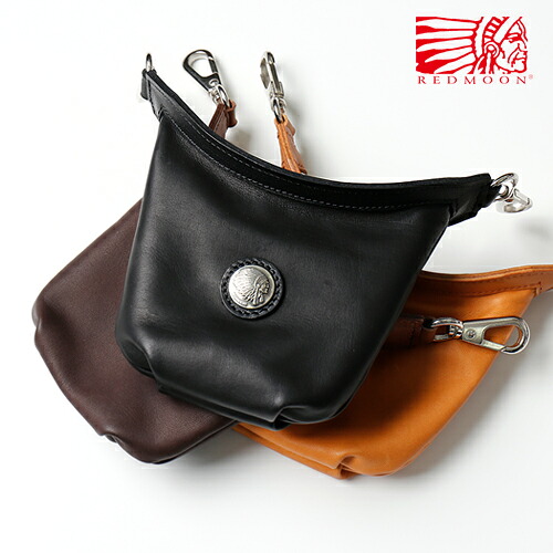REDMOON レッドムーン ロングシップミニバッグ LONGSHIP mini bag Zコンチョ LS-MBZ Black(Glove Leather) [メンズ 男物 本革 グローブレザー 日本製 職人 匠 革カバン コンパクト ユニセックス メンズバッグ Zコンチョ おしゃれ かっこいい 大人 彼氏 男性 シンプル]｜REDMOON専門店 レッタンヨロズヤ