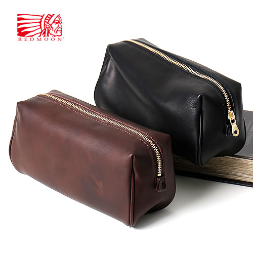 REDMOON レッドムーン ワンピース メンズ ポーチ One Piece Men's Pouch BRICK グローブレザー 一枚革 セカンドバッグ クラッチバッグ バッグインバッグ