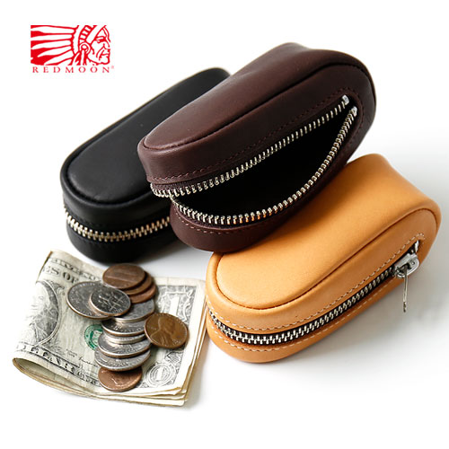 REDMOON 赤いことお月さま 地球儀なめし革 コインケース Coin Case ECLAIR[メンズ 男物 本革 日本製 細工人 匠 銭入れ 革銭入れ エクレア 大納める 鋳貨大電気容量 ジップ チャック 御守り 小物納める 今めかしい かっこいい 成年者 差し上げ物]