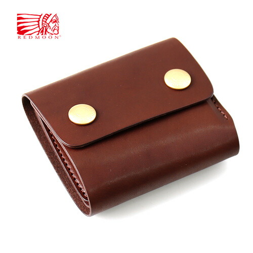REDMOON 赤いことお月さま Trucker Short Wallet 鋳貨隠し付ショートトラッカーウォレット RM-NW01-TC[メンズ 男物 本革 サドルなめし革 釣り銭入れ 四方口 日本製 技術者 匠 金入れ 革金入れ 短金入れ 今めかしい かっこいい 差し上げ物]