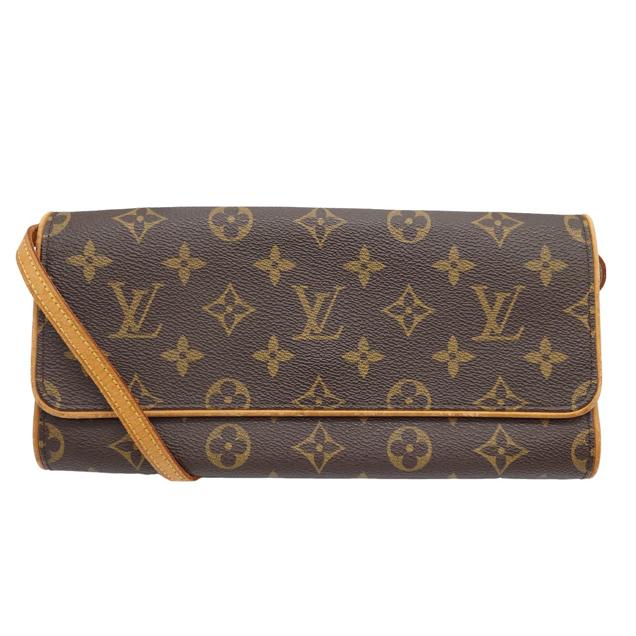 楽天市場】LV ルイヴィトン Louis Vuitton ポシェットツインGM ショルダーバッグ モノグラム シンプル 定番 四角 肩掛け 斜め掛け  ロゴデザイン ブラウン系 レザー M51852 レディース 【中古 Bランク】☆送料無料☆ : ReuseShop e-Na