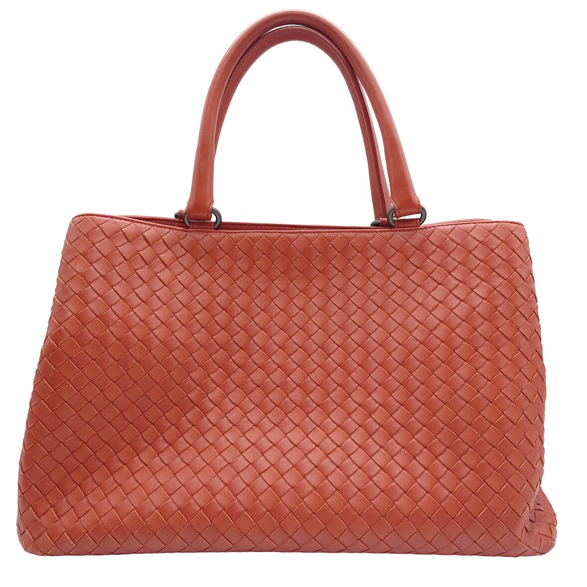 ボッテガヴェネタ　ダークブラウン 編み込みレザートートバッグ ボッテガヴェネタ ダークブラウン 編み込みレザートートバッグ