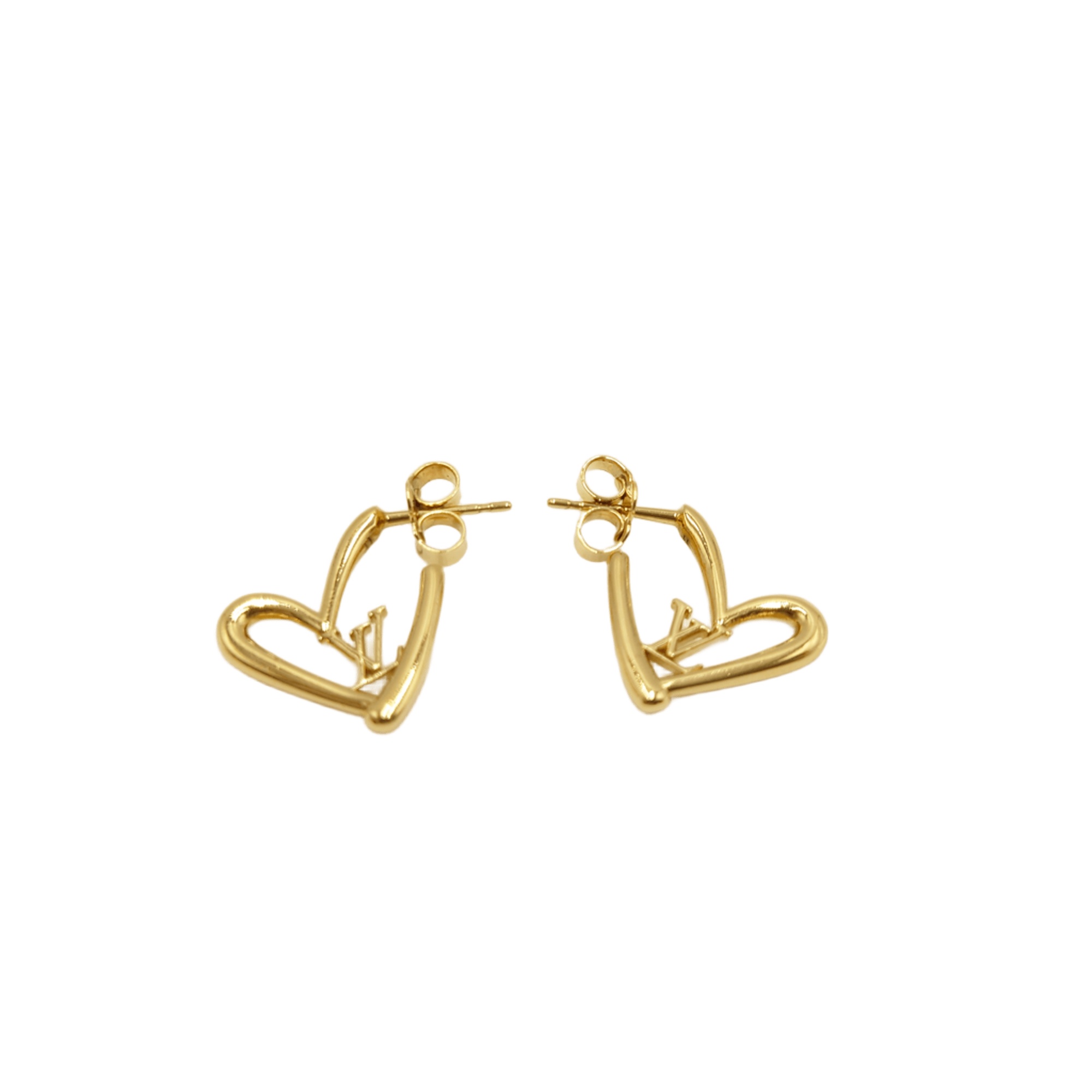 Louis Vuitton ルイヴィトン ピアス ブックル ドレイユ ハート フォーリンラブPM アクセサリー ハートモチーフ LVロゴ ゴールドカラー スタッドピアス フェミニン ラグジュアリー 可愛い きれいめ ゴールドカラー M00463 レディース 【中古 AB品】送料無料