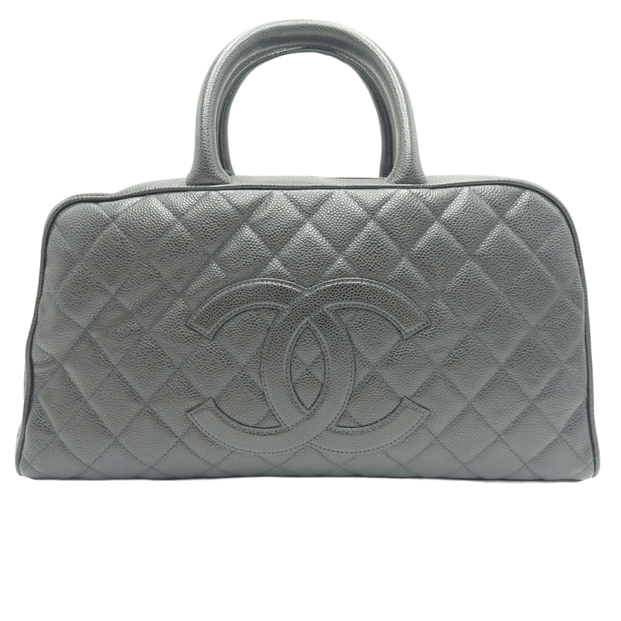 CHANEL シャネル ミニボストン バッグ ココマーク ミニボストン型 丸みフォルム 収納力あり ダブルハンドル ファスナー開閉 上品 上質 高級感 クラシック おしゃれ カジュアル きれいめ ブラック キャビアスキン マトラッセ レディース 【中古 A品】送料無料|ReuseShop e-Na