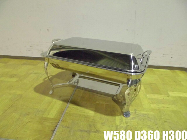 【中古】御厨子所 ステンレス鋼\u003cBR\u003e バイキング オードブル\u003cBR\u003e ステンレス鋼御盆 台3つ付き添い人\u003cBR\u003e W580×D360×H300粍