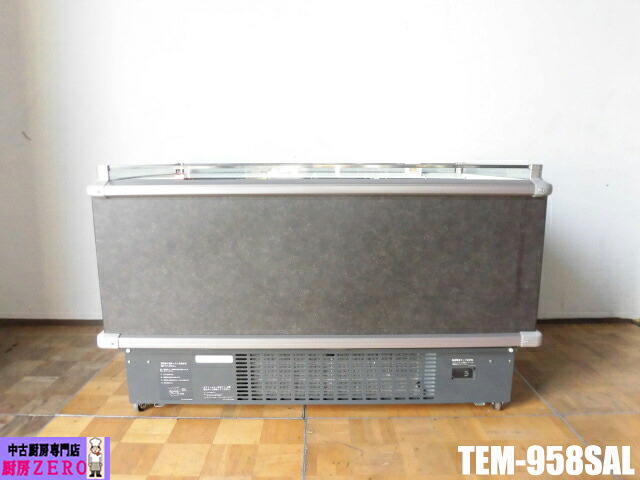 【中古】厨房 パナソニック 業務用 平型 冷凍 オープンショーケース アイスショーケース TEM-958SAL 三相200V 272L キャスター 温度計 2018年
