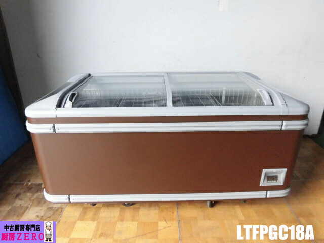 【中古】厨房 ダイキン 業務用 冷凍 ショーケース LTFPGC18A 単相200V 679L エンドケース 照明付き ブラウン W1870 D860 H790mm 2022年製