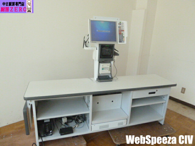 【中古】勝手もと 寺岡精工 御勤め用 高閣手合い POS金銭登録器 WebSpeeza CIV 100V お手てスキャナ カウンタ  大型画面 2022年 現況乗り合い船