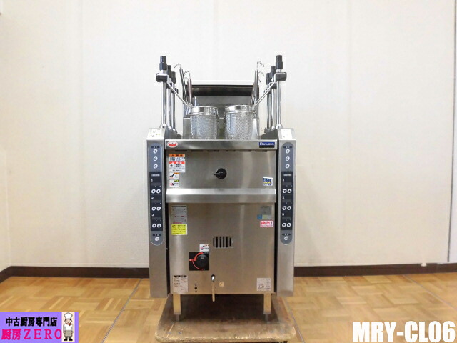 【中古】勝手もと お役目用 マルゼン 涼厨 茹で麺機 蒸気ガマ MRY-CL06 都市屁っ放り 48L 100食/h テボ6個 うどん ソバ ラーメン パスタ 2024年製