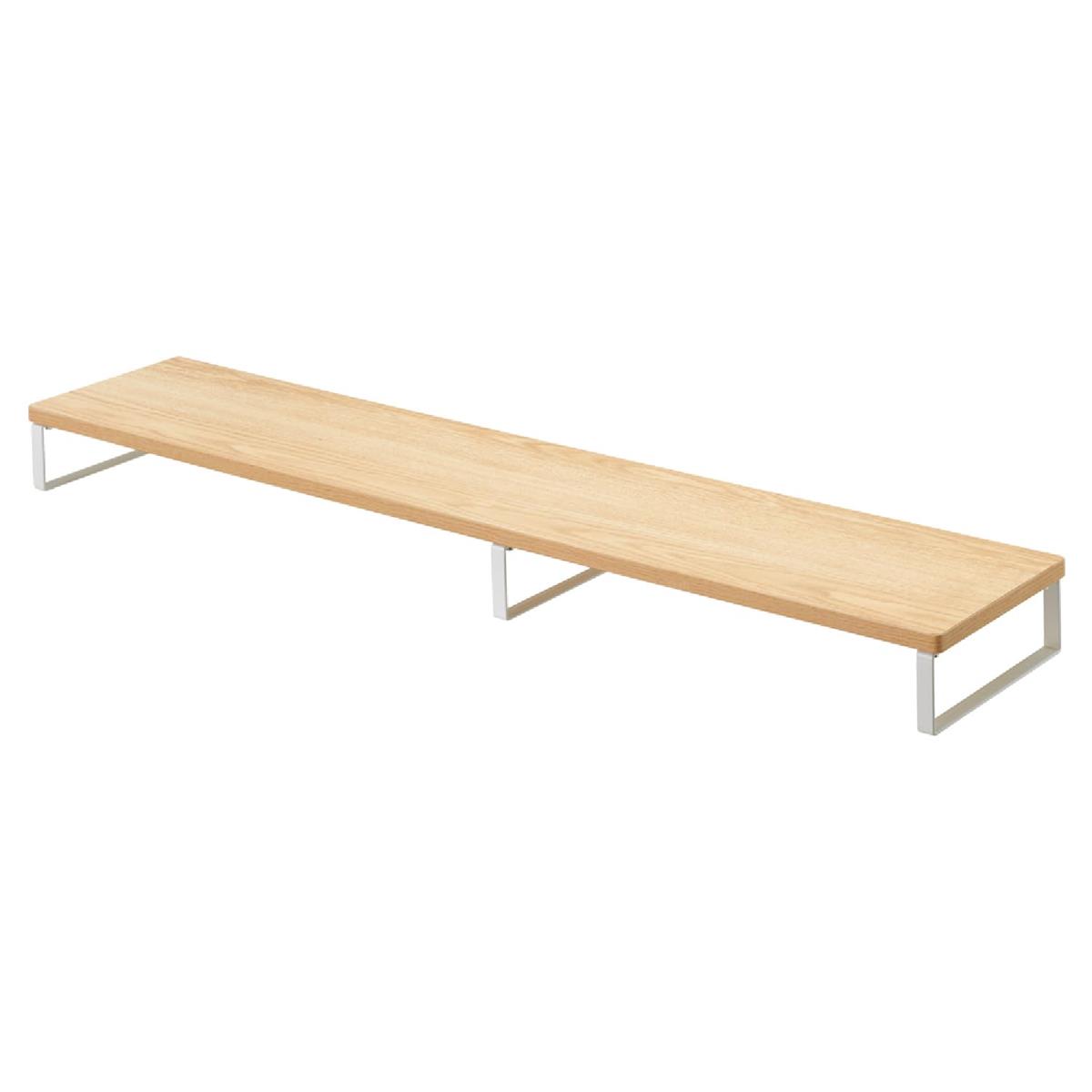 リヒトラブ パソコン台 モニター台 木目調 MDF 机上台 スリム ナチュラル 幅100×奥行20×高さ8cm ロータイプ 耐荷重15kg A8005-35