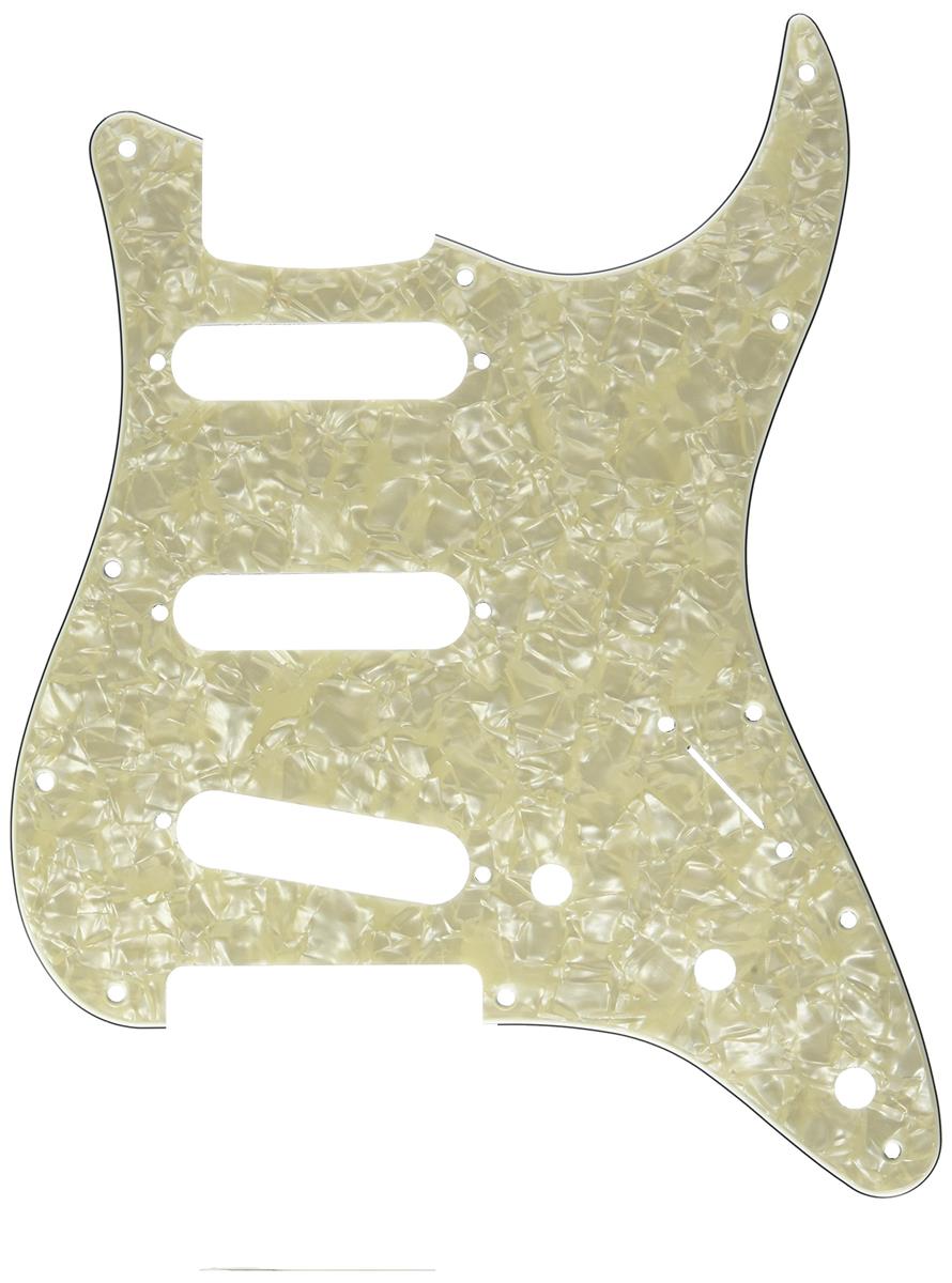 Fender ピックガード11-HOLE MODERN-STYLE STRATOCASTER・・ S/S/S PICKGUARD, AGED WHITE MOTO