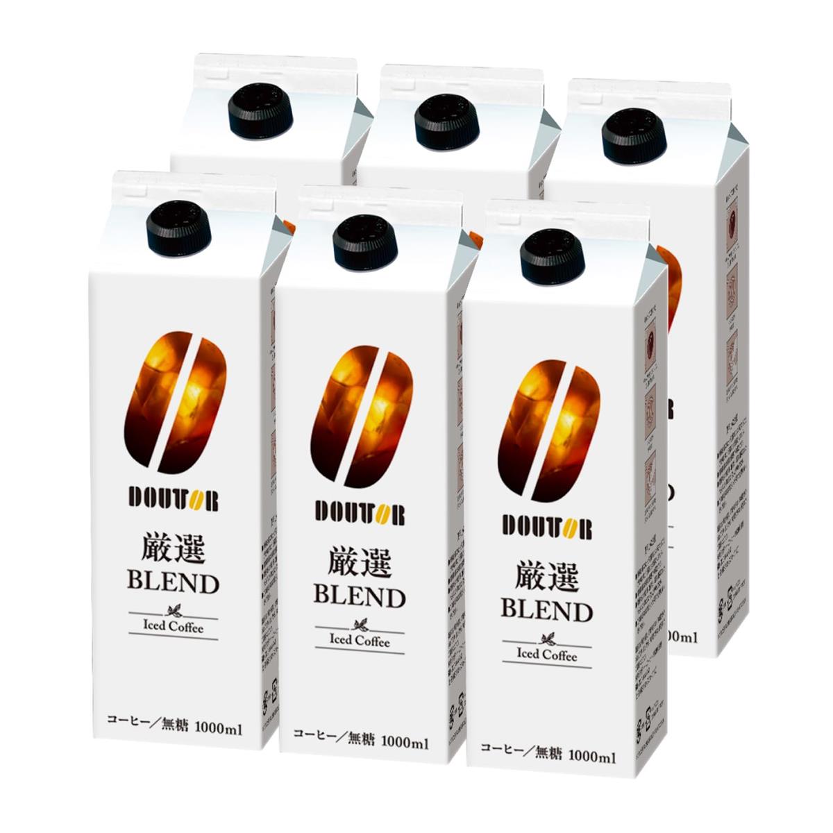 ドトールコーヒー リキッドコーヒー無糖 1000ml×6本