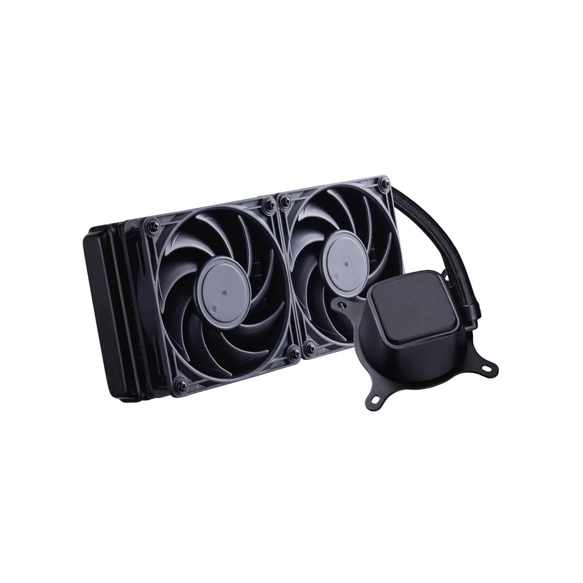玄人志向 水冷 CPUクーラー 無発光 ブラック モデル 240mm (120mm PWMファン×2) ASETEK 製ラジエーター搭載 KURO-AIOWC240/V2