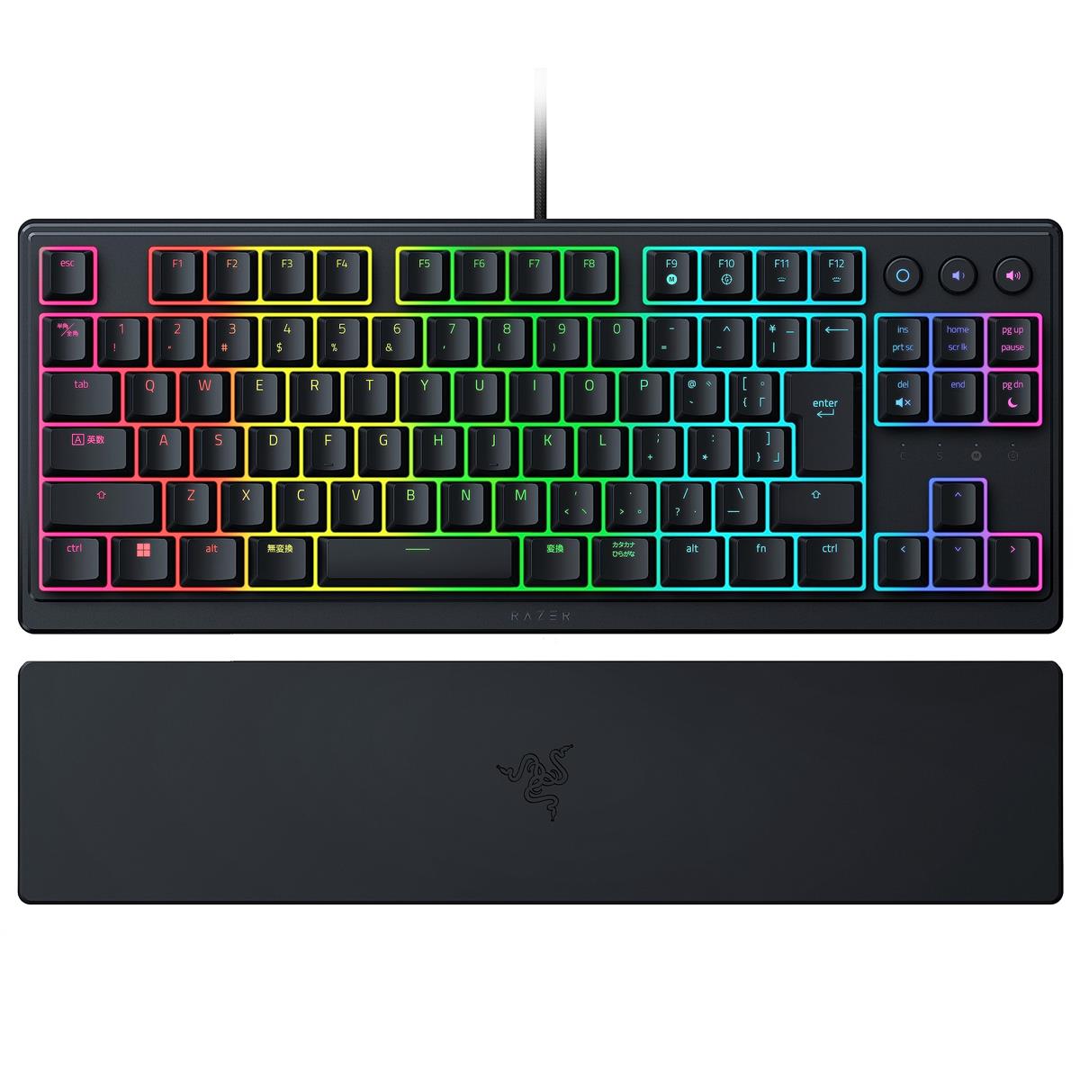 Razer レイザー Ornata V3 Tenkeyless JP 気味合い好いたらしい鳴らす感のメカ・メンブレンスイッチ積み上げるテンキー受け答え薄型有線鍵盤 ロープロファイル うしろ側点火装置が光る専用媒体足懸かり UV コートキーキャップ Chroma RGB 書き込み 磁石式リストレスト嘱する 日本語割りつける