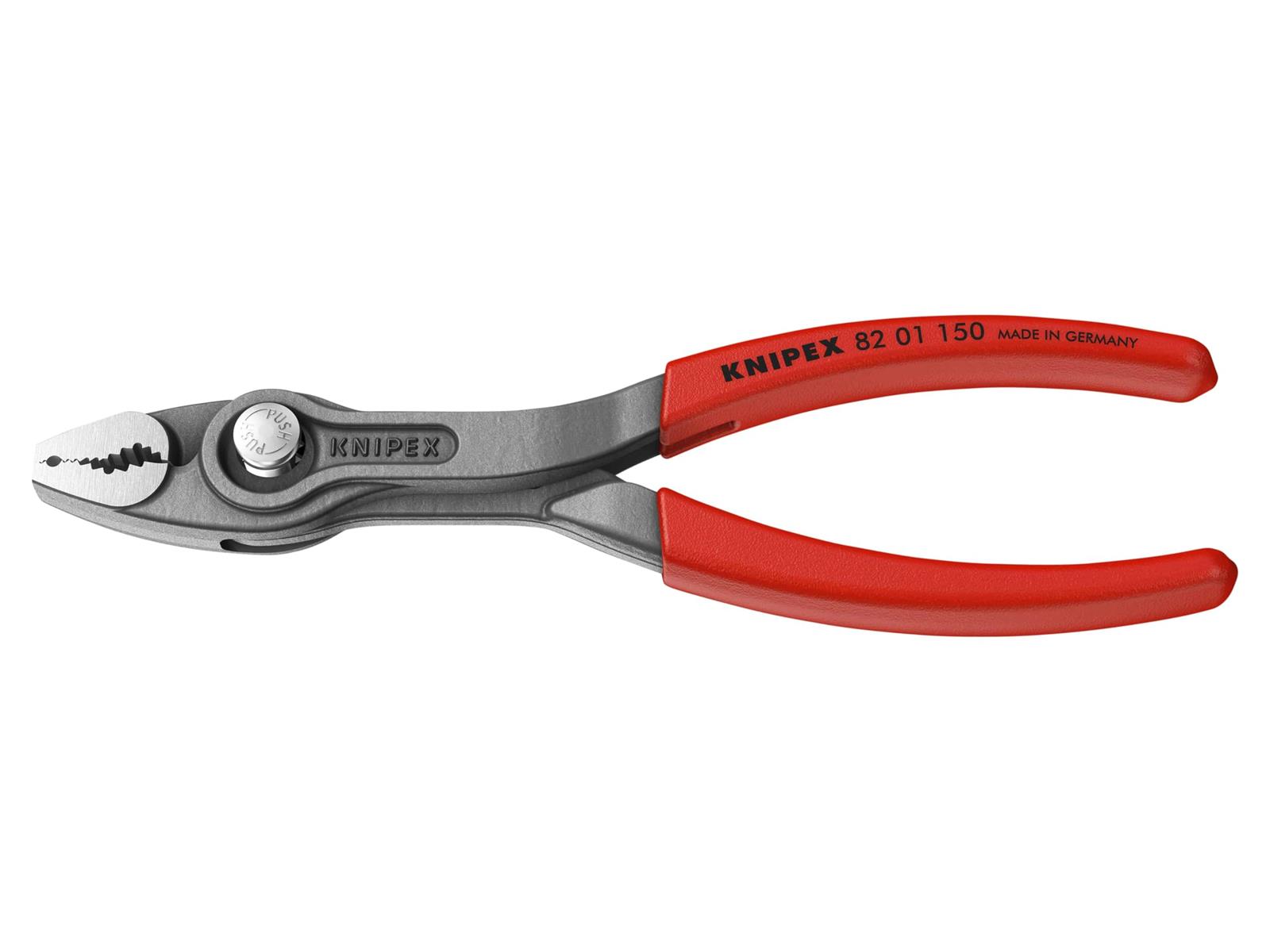 クニペックス KNIPEX ツイングリップ スリップジョイントプライヤー 開口幅調整可能 ネジ外し 摩耗したボルト ナットなどあらゆるものをしかっかり掴める プラスチックコーティングハンドル 150mm 8201-150
