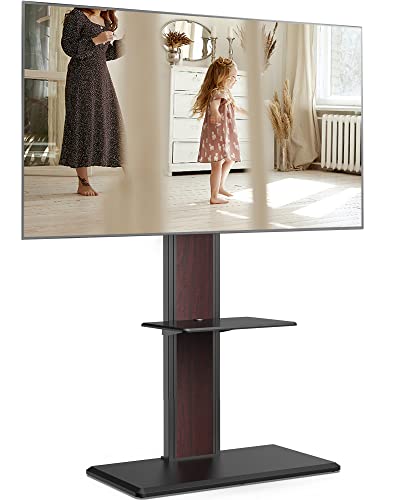 FITUEYES テレビスタンド 32-65インチテレビ対応 壁寄せ テレビ台 背面収納付 高さ角度調節可能 耐荷重40kg 中段棚一枚付 ブラック ウォールナット 裏表両用 F02W2462L|Reveliser 店