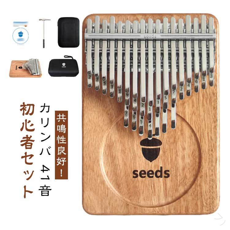 初心者 セット 親指 ピアノ 41音 ケース チューニング 済み 指サック 教本 入門書 チューナー 天然 木製 マホガニー カリンバ かりんば おしゃれ 可愛い サムピアノ 高齢者 子供 楽器