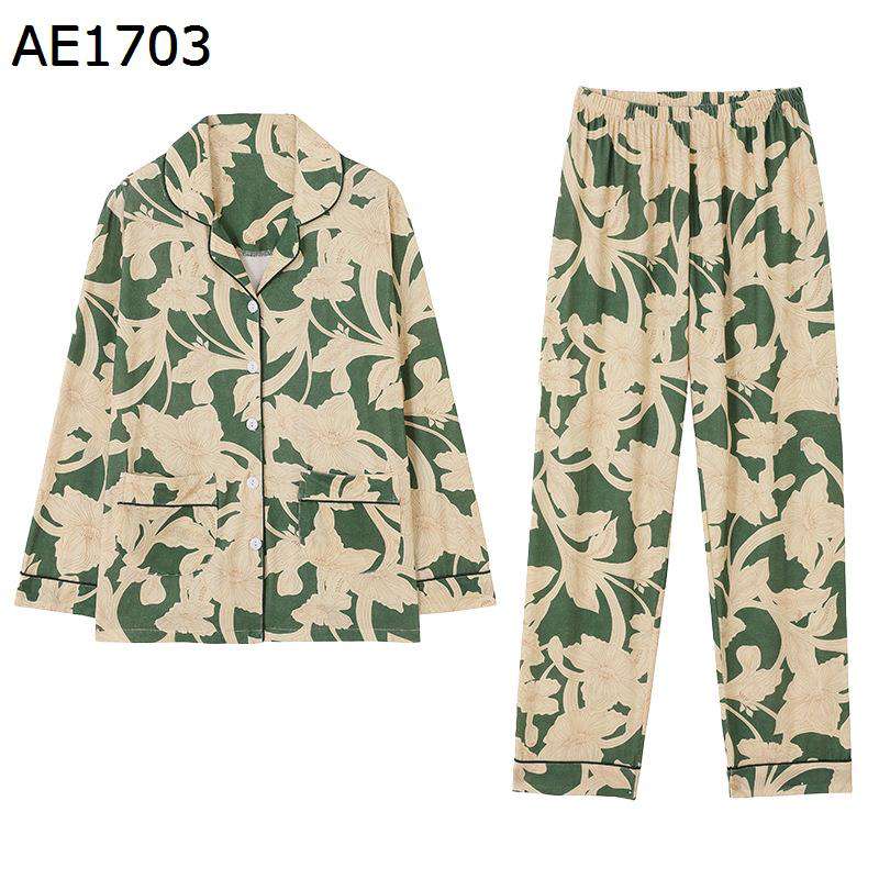 婦人 花柄 パジャマ 春秋 レディース 寝巻き M-3XL 綿100% ルームウェア 長袖 二点セット 吸汗 通気 コンフォート 便利服 肌に優しい ニットコットン 部屋着 敬老の日 母の日 お年寄り