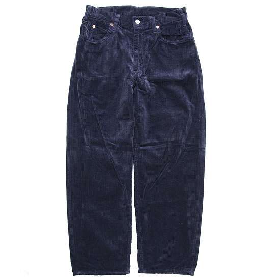 GO WEST ゴーウェスト｜CORDUROY LOOSE TAPERED PANTS (ネイビー)(テーパードパンツ)