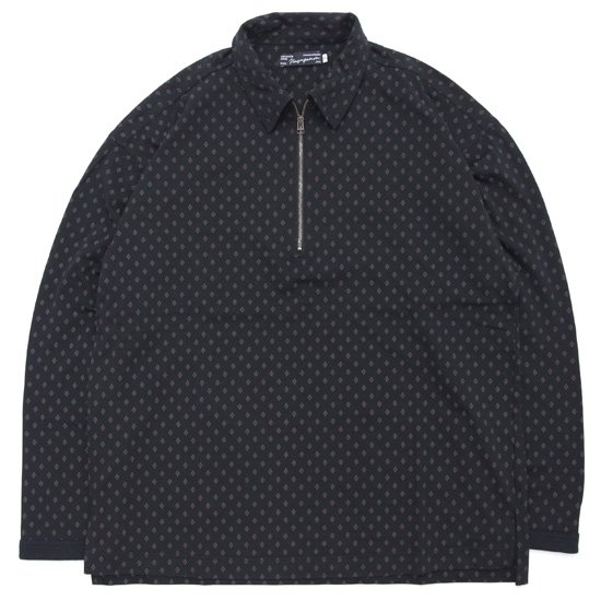 Nasngwam ナスングワム｜RIZE ZIP POLO (ブラック)(長袖ポロシャツ)