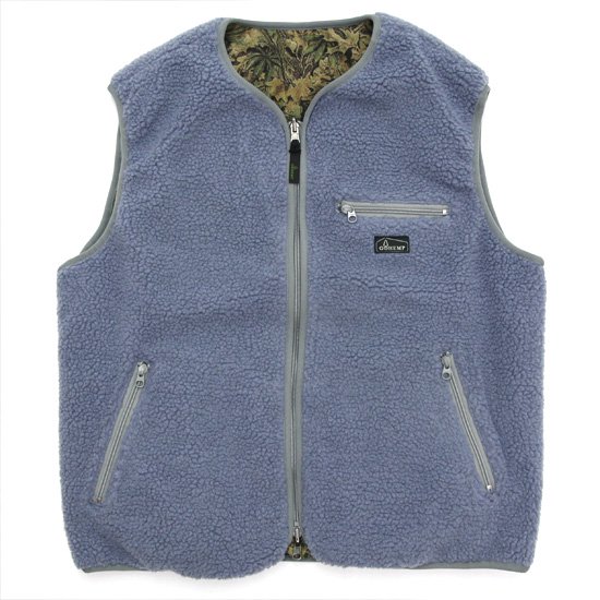 GOHEMP ゴーヘンプ|BROWN LODGE VEST (クラウドブルー)(ボアフリース ベスト)|REVE STORE
