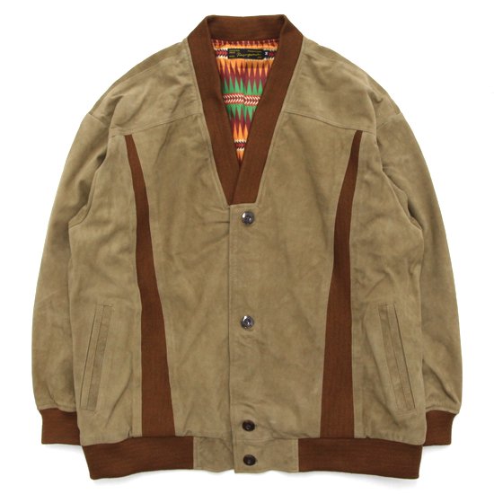 Nasngwam ナスングワム|ROOT LEATHER CARDIGAN (ブラウン)(山羊革カーディガン)